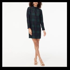 J. Crew Factory Black Watch Plaid shift dress